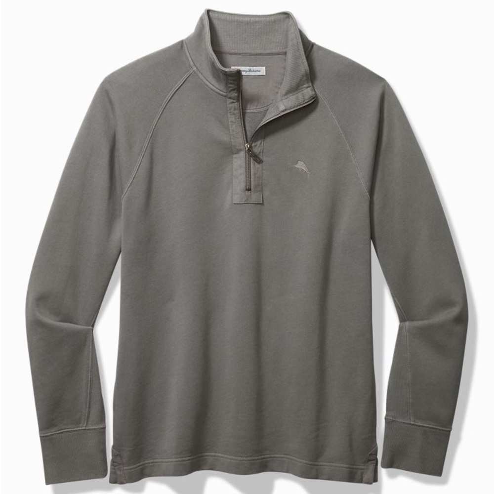NWT Men’s Tommy Bahama Sunday Cove Half Zip in Carbon Gray